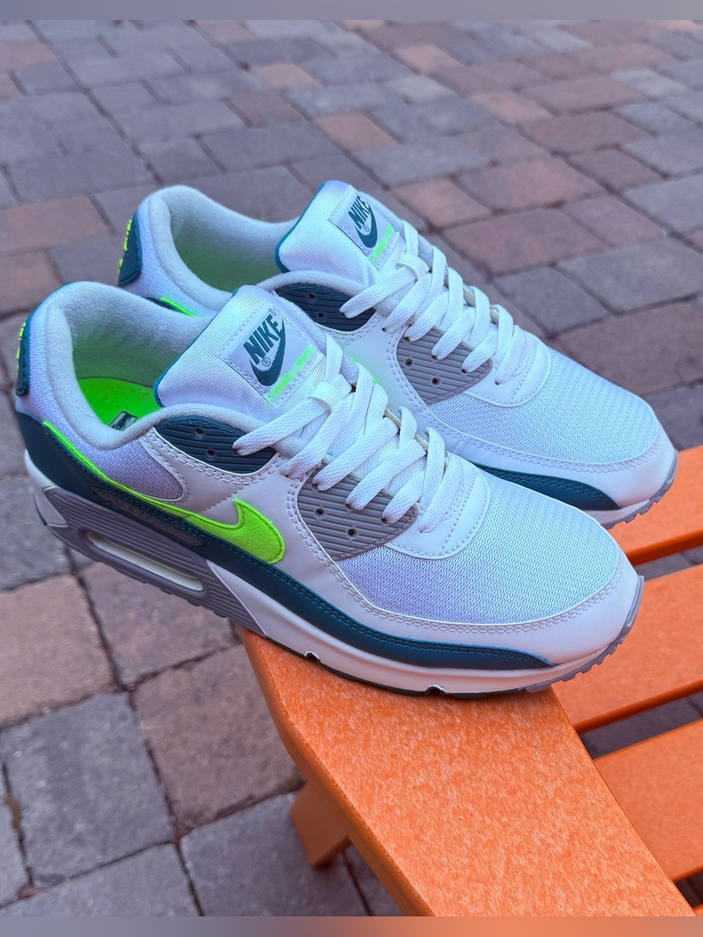 Men's Nike Air Max 90 'Spruce Lime' Athletic Sneakers - US Size 11 (CZ2908-100)
